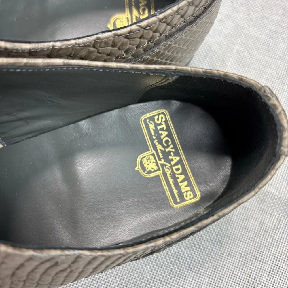 Stacy Adams Madison Gray Anaconda Print Plain Toe Oxford Size 10